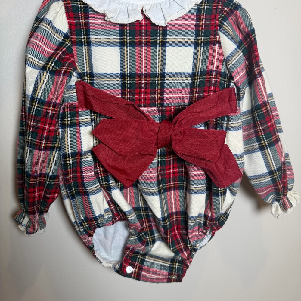 Plaid Red and White Kids One Piece
